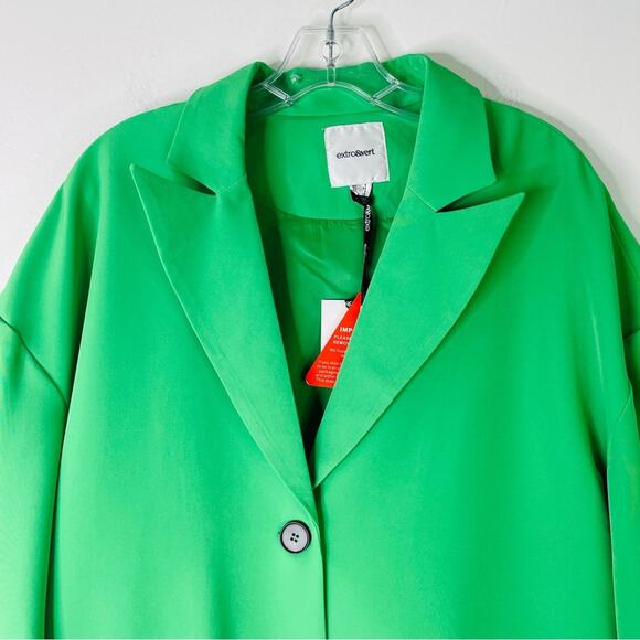 NWT Extro & Vert green boyfriend button preppy office blazer large/XL - Picture 2 of 9